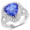 Image 1 : 5.46ct Tanzanite 14K White Gold Ring