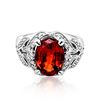 Image 1 : 6.28CT NATURAL MALAYA GARNET 14K W/G RING