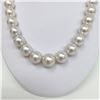 Image 3 : 15-18mm South Sea White Round Pearl Necklace with Gold Clasp