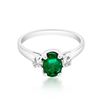 Image 1 : 0.8ct Natural Emerald 14K White Gold 2.7gm Ring
