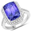 Image 1 : 6.72ct Tanzanite 14K White Gold Ring