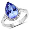 Image 1 : 4.39ct Tanzanite 14K White Gold Ring