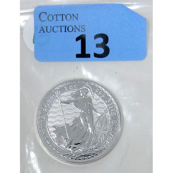 1 Oz .999  Silver 2022 Britannia Coin 