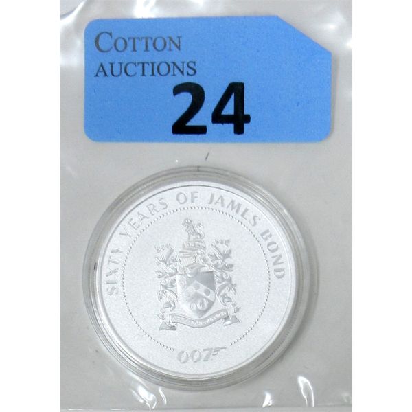 1 Oz .9999  Silver 2022 James Bond 007 Anniversary Coin 