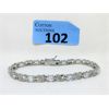 Image 1 : 6.84 CTW White Topaz & Diamond Tennis Bracelet 