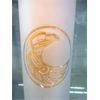 Image 2 : First Nations Eagle Design Frosted Etched Glass Vase