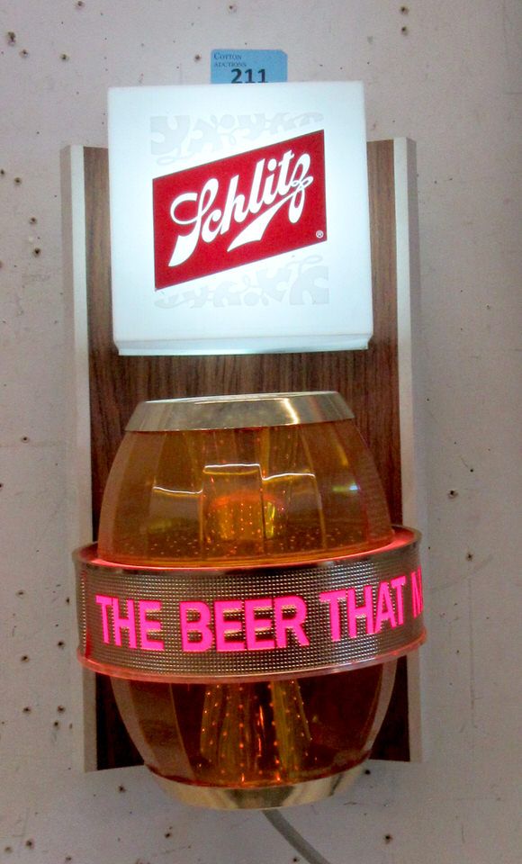 Beer Rotation Sign Vintage Schlitz Rotating Beer Barrel Sign