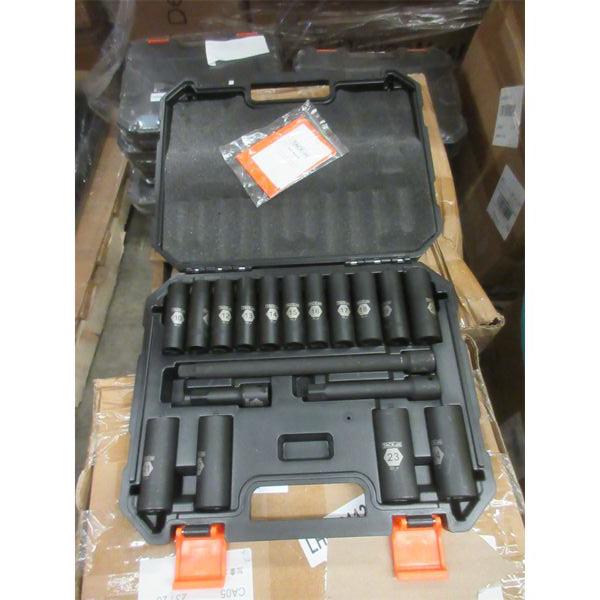 New 1/2  Deep Drive Impact Socket Set w/ Extension Bar