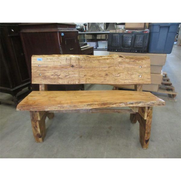 4' Hand Crafted Solid Wood Garden Bench