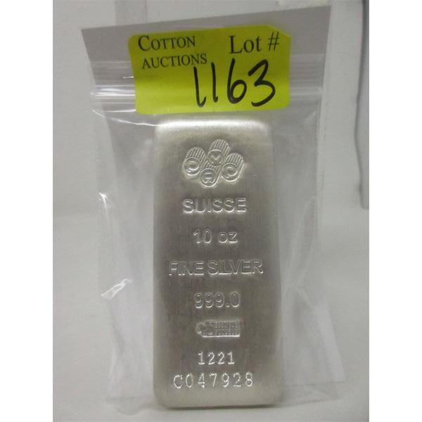 10 Oz .999 Silver PAMP Suisse Serial Numbered Bar