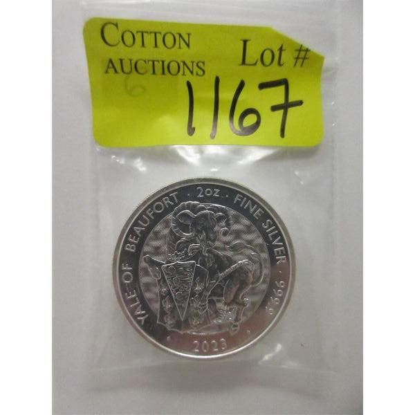 2 Oz .9999 Silver 2023 Yale of Beaufort Coin 