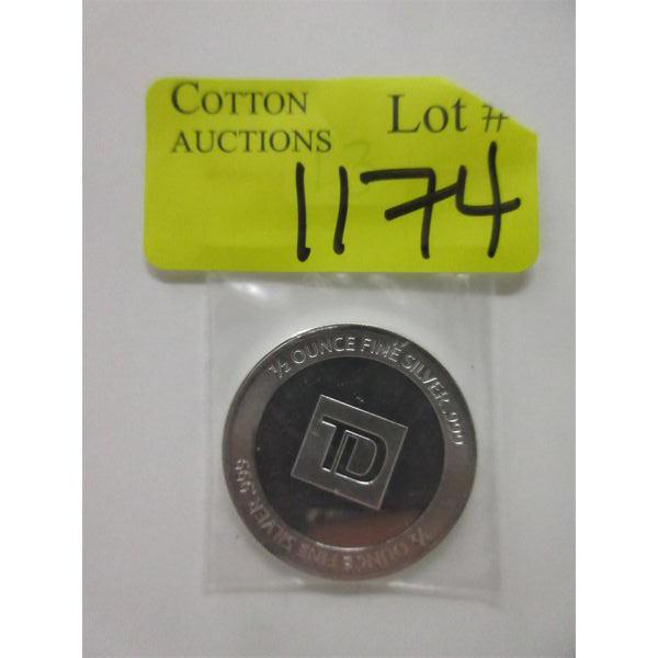 1/2 Oz .999 Silver TD Bank Round