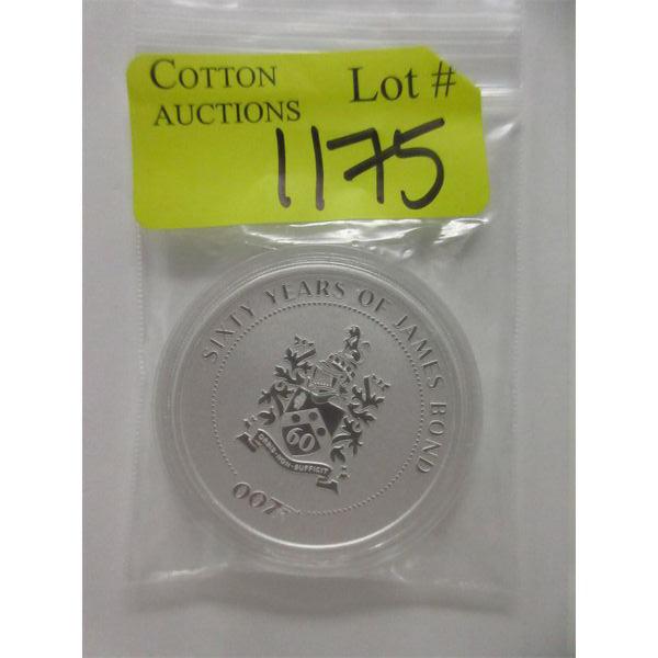1 Oz .9999 Silver 2022 "60 Years of James Bond Family Crest" Coin