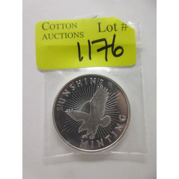 1 Oz .999 Silver Sunshine Minting Round with Decoder Back