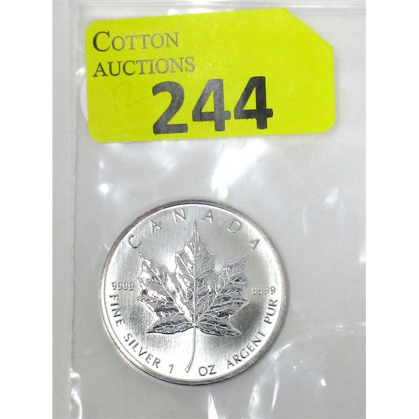 1 Oz .9999 Silver 1990 Canada Maple Leaf Coin 