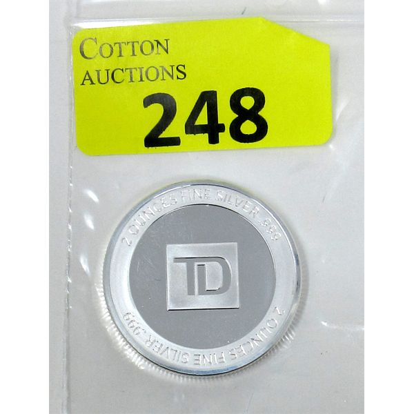 2 Oz .999 Silver TD Bank Investor Round 