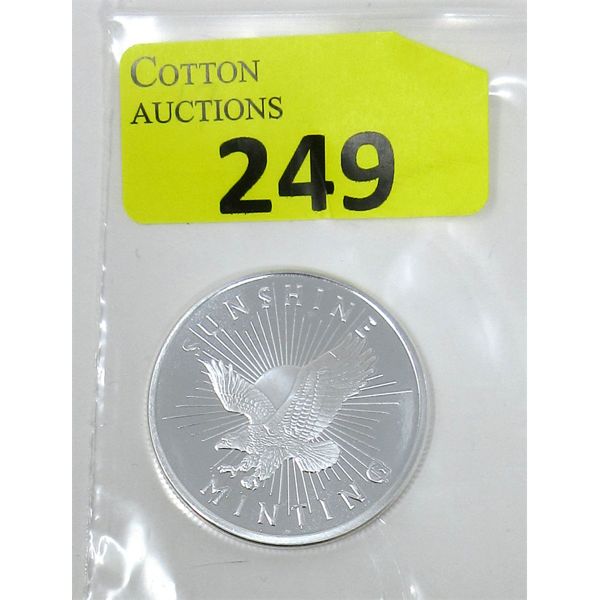 1 Oz .999 Silver Sunshine Minting Round with Decoder on Back 