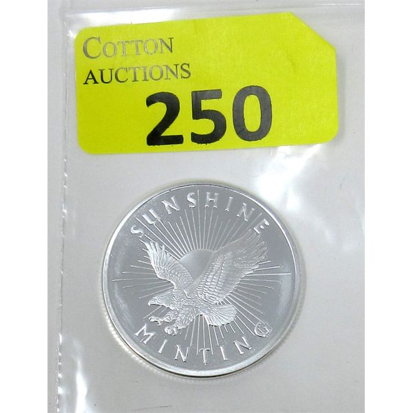 1 Oz .999 Silver Sunshine Minting Round with Decoder on Back 