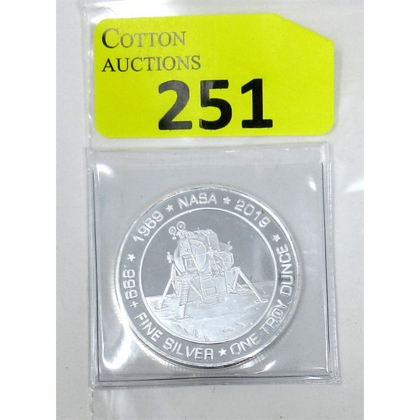 1 Oz .999+ Silver 2019 NASA Apollo 11 Round 