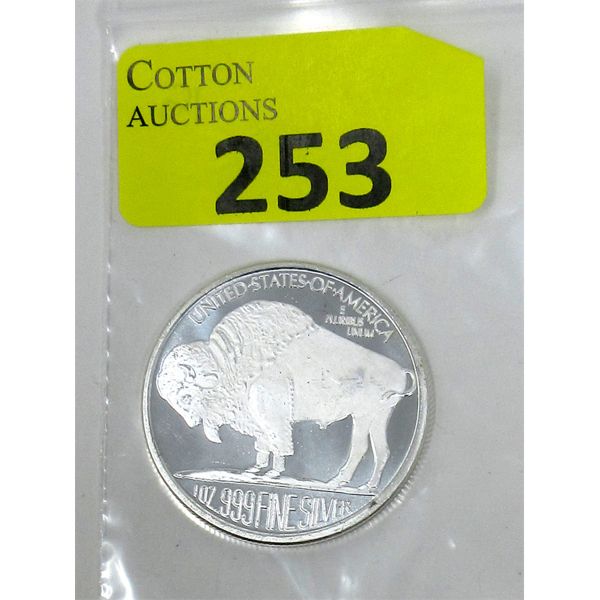 1 Oz .999 Silver Buffalo 2-Sided Art Round 