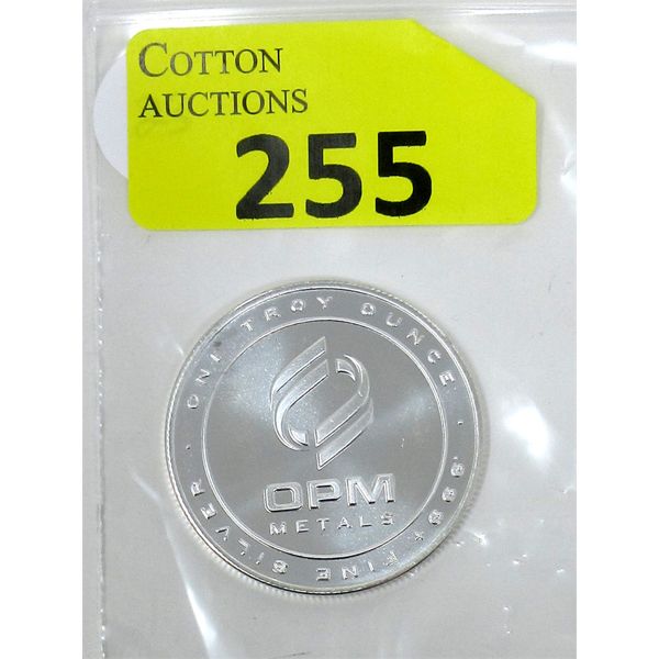 1 Oz .999+ Silver OPM Metals Round 
