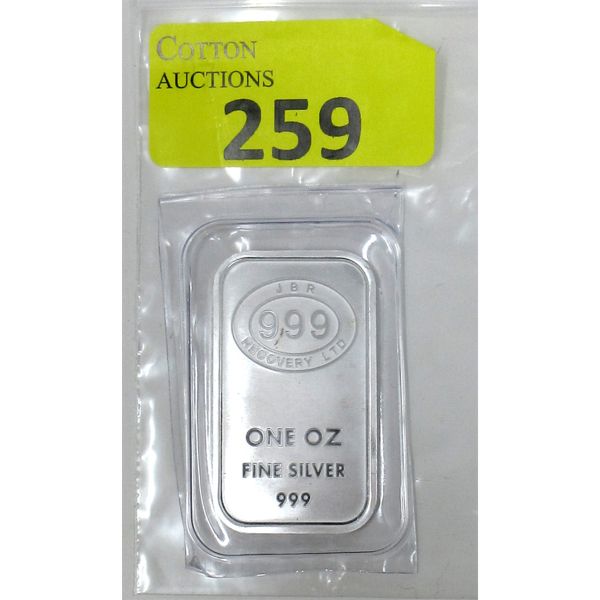 1 Oz .999 Silver JBR Ethically Sourced Bar 