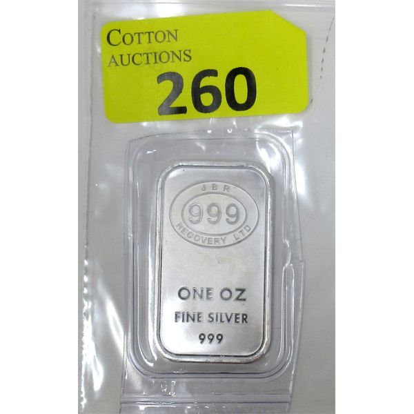 1 Oz .999 Silver JBR Ethically Sourced Bar 