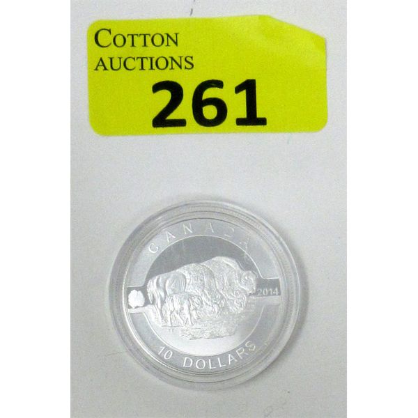 1/2 Oz .9999 Silver 2014 The Bison $10 Coin 
