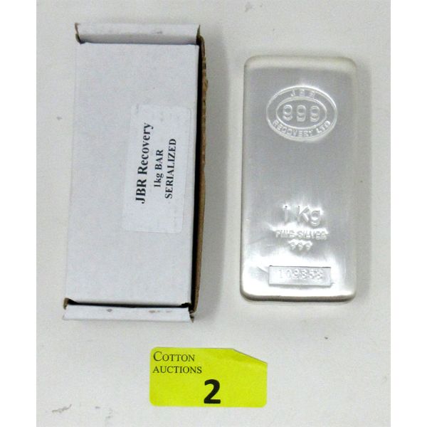 1 Kilo .999 Silver JBR Ethically Sourced Bar 