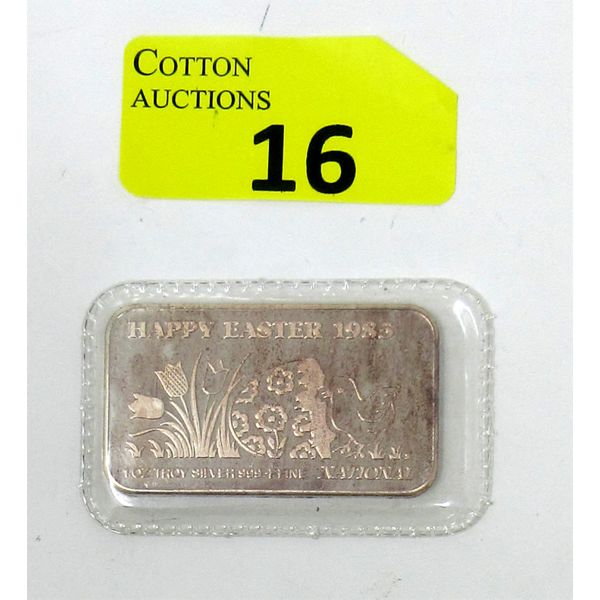 1 Oz .999+ Silver 1985 National Mint Bar 