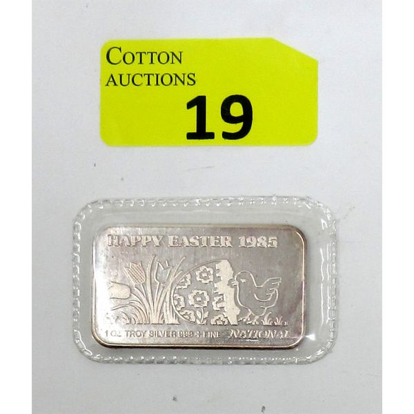 1 Oz .999+ Silver 1985 National Mint Bar 