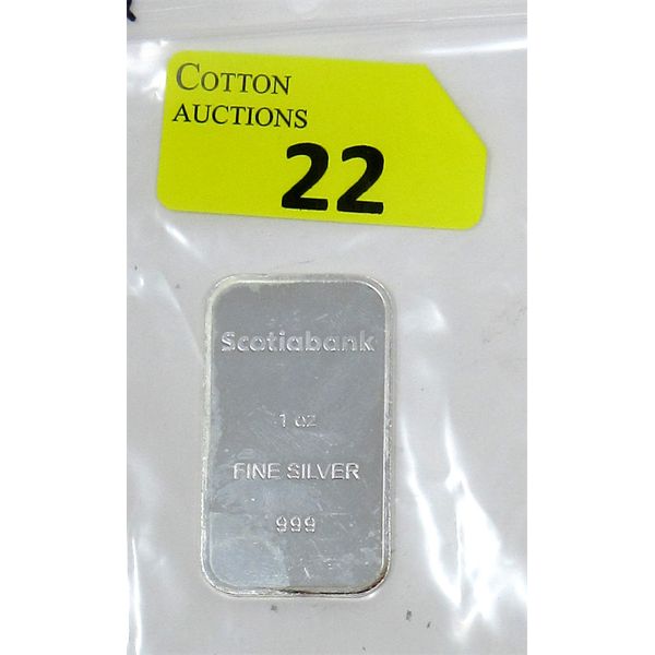 1 Oz .999  Silver Scotiabank Investor Bar 