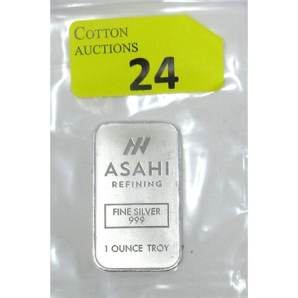 1 Oz .999  Silver Asahi Bar 