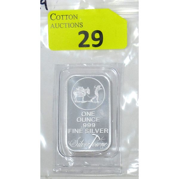 1 Oz .999 Silver Miner/Mule SilverTowne Bar 