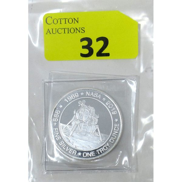 1 Oz .999+  Silver 2019 NASA Apollo 11 Round 