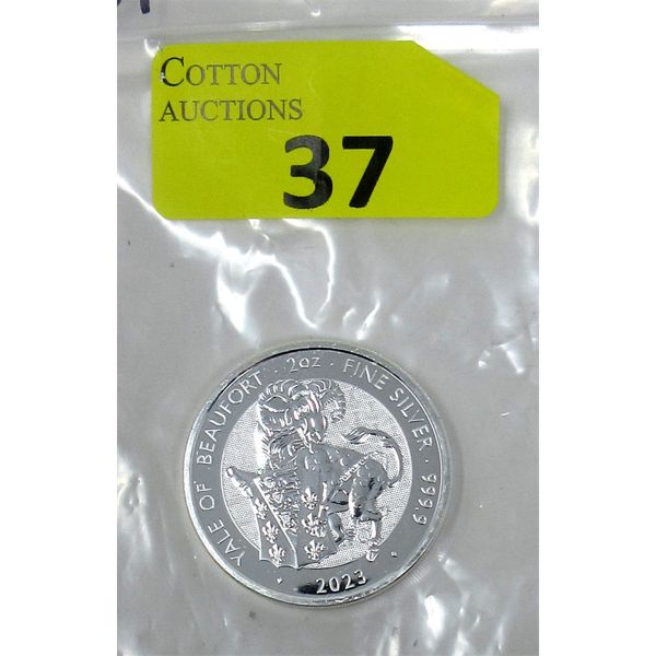2 Oz .9999 Silver 2023 Yale of Beaufort Coin