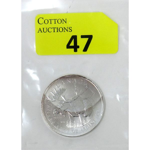 1 Oz .9999 Silver 2012 Canada Moose Coin 