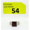 Image 1 : 3 CT Garnet & Diamond Sterling Silver Dinner Ring