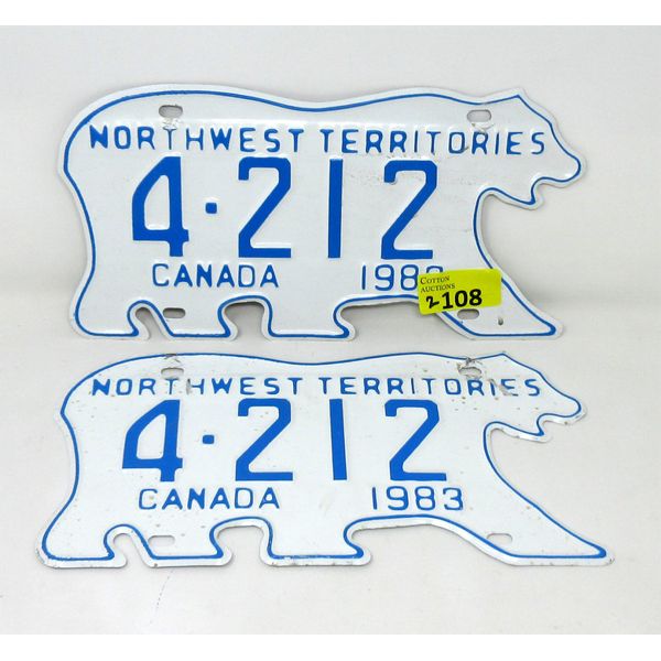 Matched Pair of 1983 NWT License Plates 