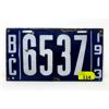 Image 1 : Vintage Porcelain 1913 BC Licence Plate