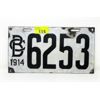 Image 1 : Vintage 1914 BC Licence Plate
