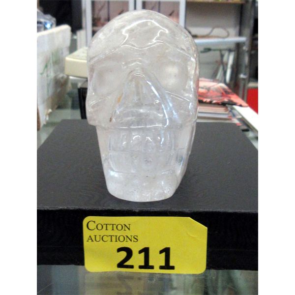 3150 CT Quartz Crystal 3D Skull - Hand Carved