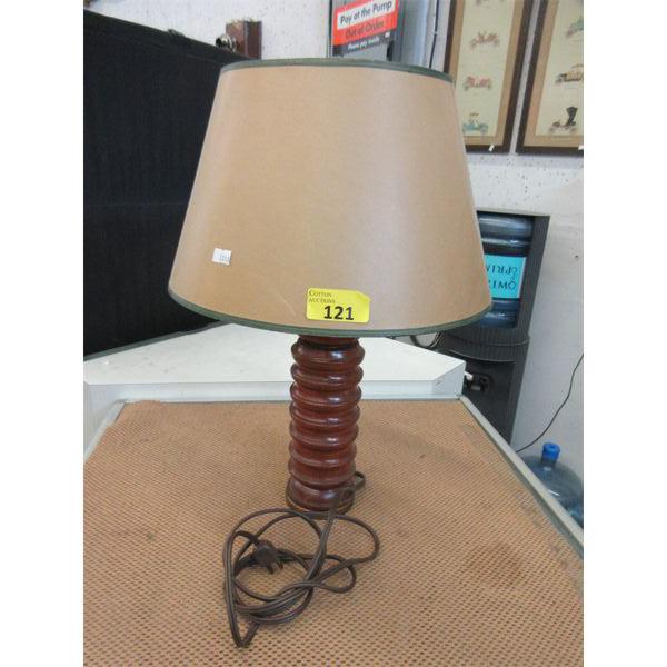 Vintage Turned Wood Table Lamp