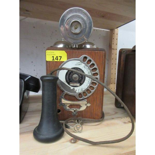 Vintage "Automatic Electric" Wood Wall Phone