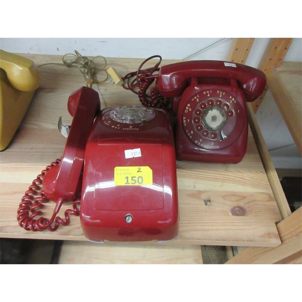 Vintage Red "Automatic Electric" Desk & Wall Phone