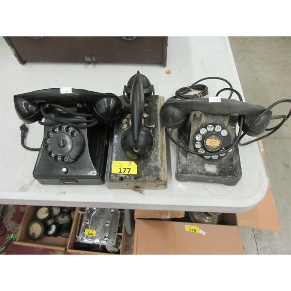3 Assorted Vintage Dial Telephones