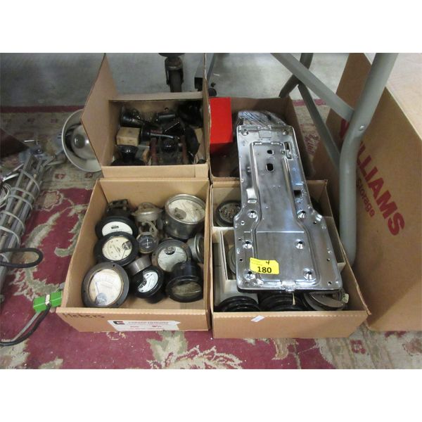 4 Boxes of Vintage Gauges & Phone Parts 