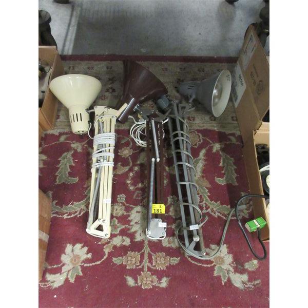 3 Clamp On Flex Arm Desk Lamps