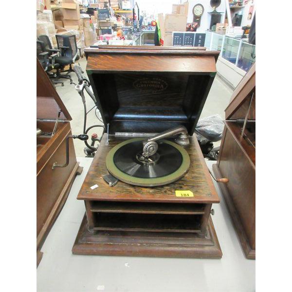Antique Columbia Grafonola in Oak Case