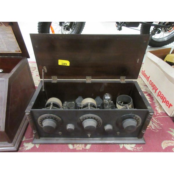 Antique Tube Radio - 9" x 20" x 9" tall.